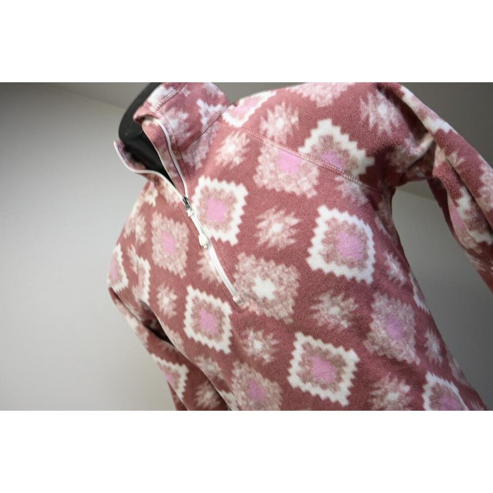 Eddie Bauer Flannel Sweater Fleece Aztec Tribal 1/4‎ Zip Womens Size XS XSMALL